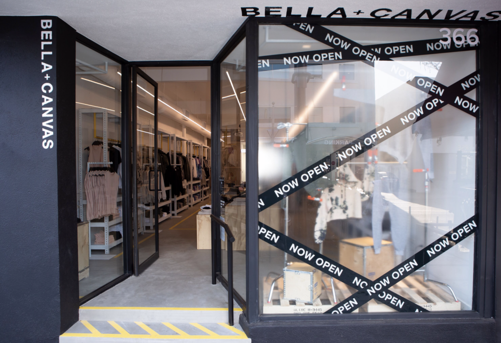 BELLA+CANVAS retail store front 